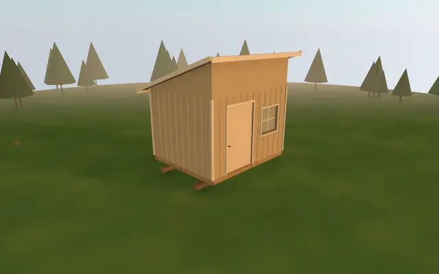 3D render of the 10×12 Shed-Roof Workshop from the cabin builder